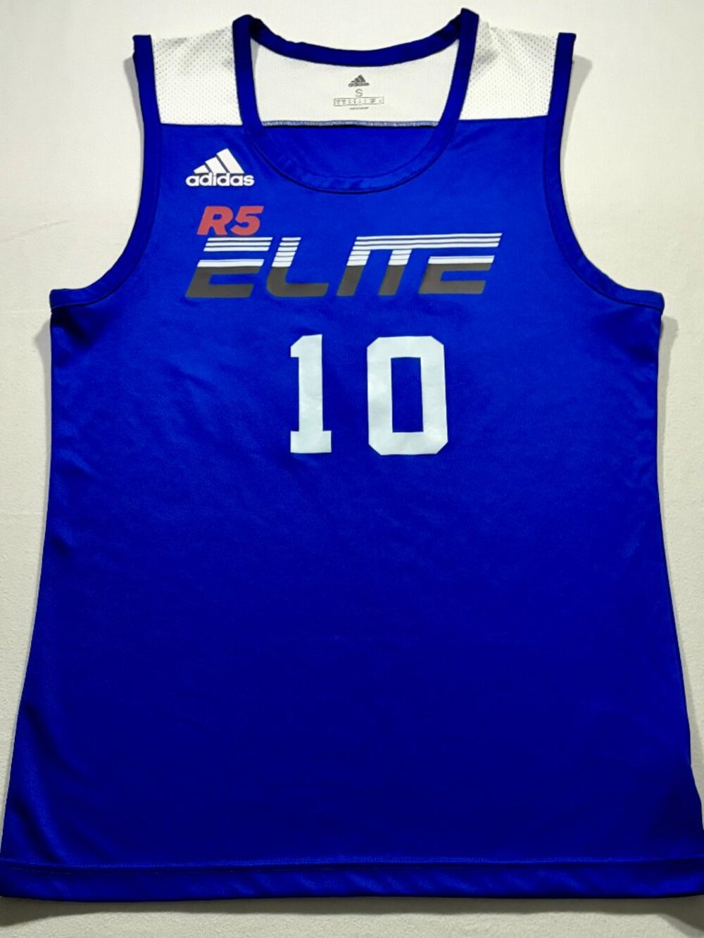 Adidas R5 Elite Track Tank Top Sz S Royal Blue Mesh Running Jersey #10